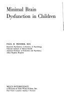 Cover  Minimal brain dysfunction in children
