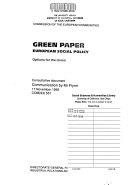 Cover  Green paper European social policy : Options for the union