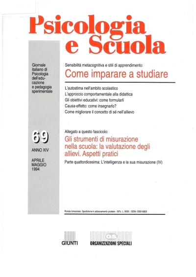 Cover  Come imparare a studiare : Sensibilità metacognitiva e stili di apprendimento