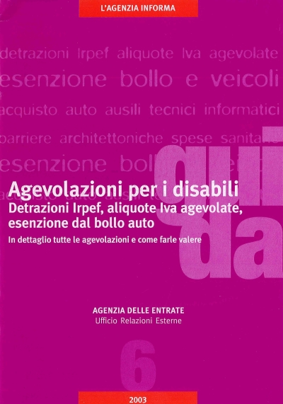 Cover  Agevolazioni  per i disabili