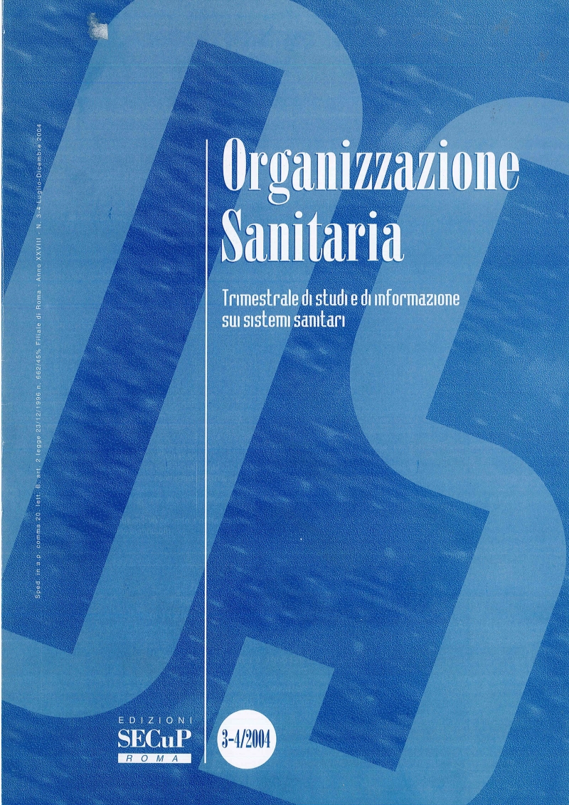 Cover  Organizzazione Sanitaria