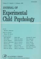Cover  Journal of experimental child psychology