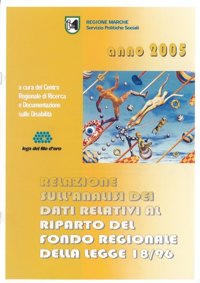 Cover  Relazione sull'analisi dei dati relativi al riparto del fondo regionale della legge 18/96