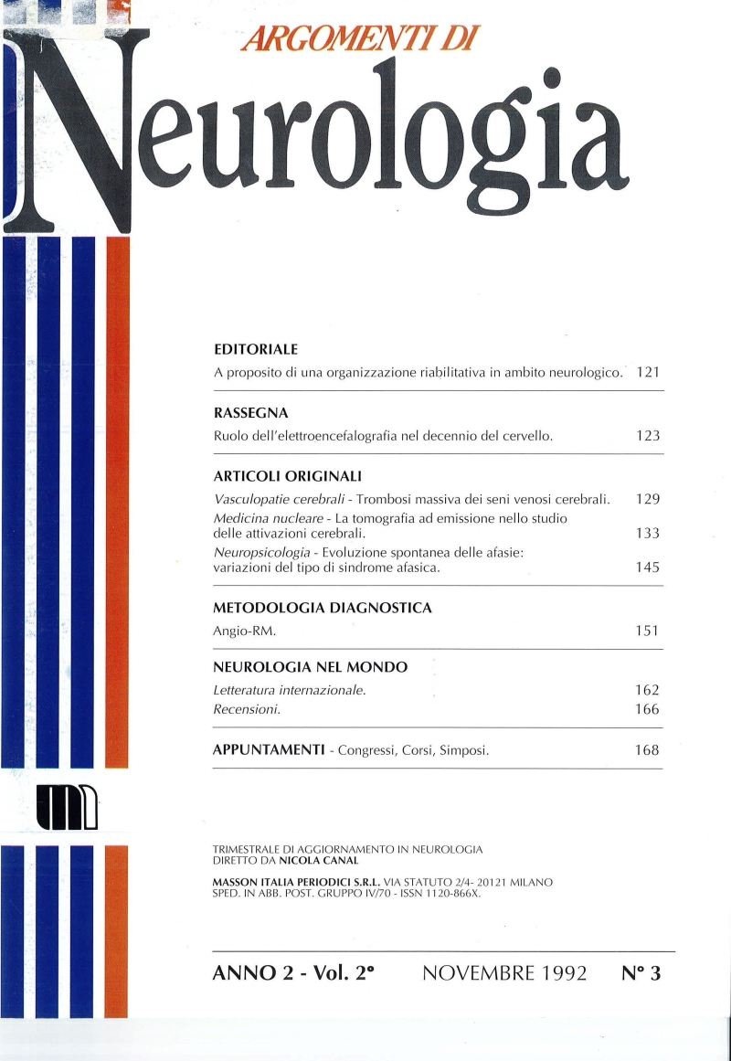 Cover  Argomenti di Neurologia