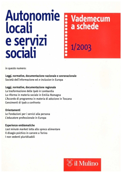 Cover  Autonomie Locali e Servizi Sociali