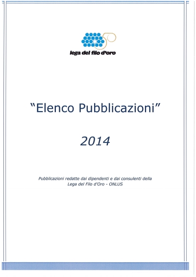 Cover  2014 Pubblicazioni : parte prima