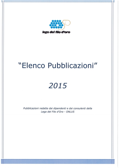 Cover  2015 Pubblicazioni 