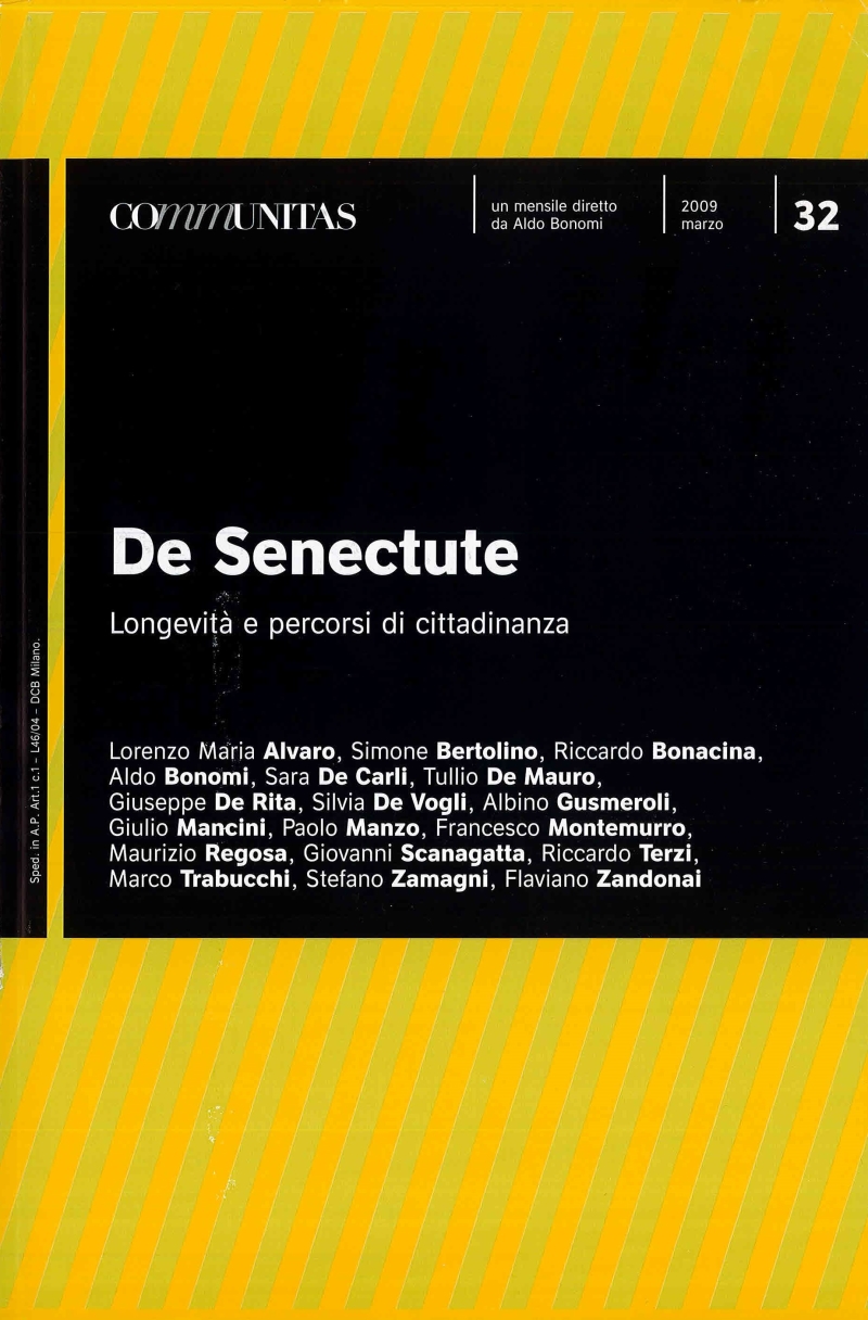 Cover  De senectute : longevità e percorsi di cittadinanza