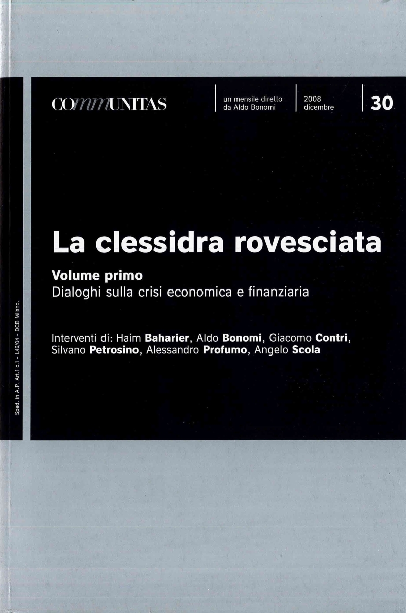 Cover  La clessidra rovesciata : 1. Dialoghi sulla crisi economica e finanziaria