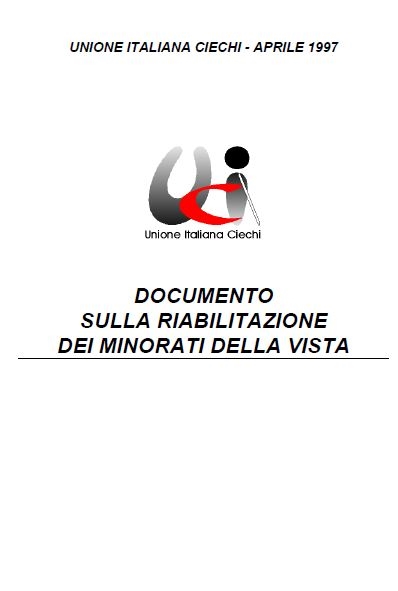 Cover  Documento sulla riabilitazione dei minorati della vista