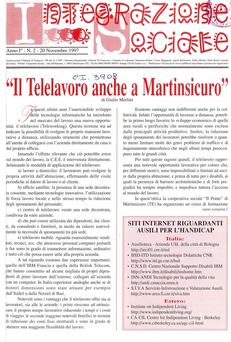 Cover  Il telelavoro anche a Martinsicuro