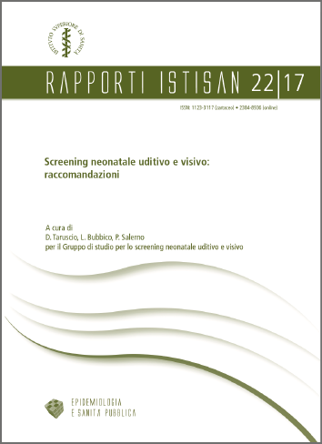 Cover  Screening neonatale uditivo e visivo : raccomandazioni