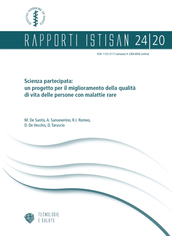Cover  Scienza partecipata : Un progetto per il miglioramento della qualità di vita delle persone con malattie rare