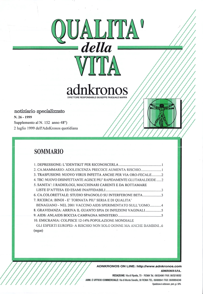 Cover  Qualità della vita