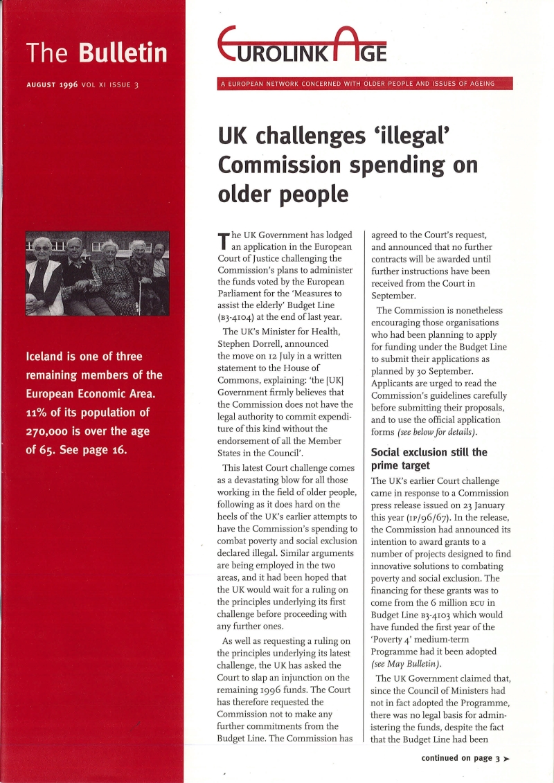 Cover  The bulletin Eurolink Age