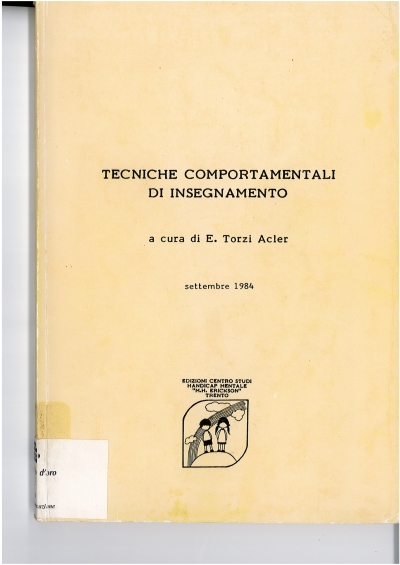 Cover  Tecniche comportamentali di insegnamento