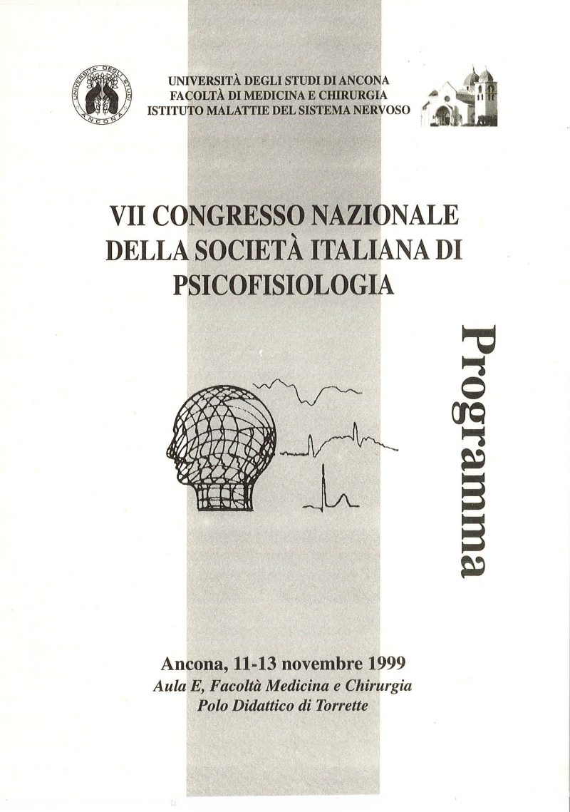 Cover  VII congresso nazionale della società italiana di psicofisiologia. Ancona, 11-13 novembre 1999 Abstract book: 